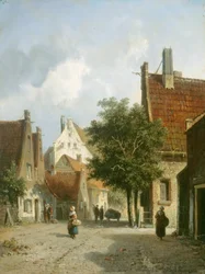 Escena de calle de Ámsterdam, siglo XIX