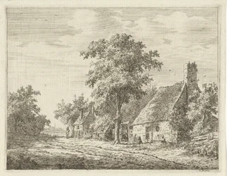 Dos casas a lo largo de un camino