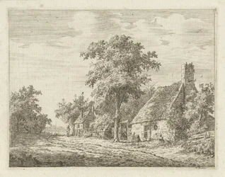 Dos casas a lo largo de un camino
