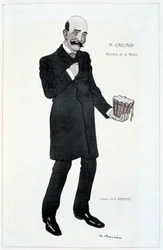 Joseph Caillaux, ministro de rentas - Ilustración de Adrien Barrere (1877-1931) en “Fantasio” del 15/02/1907
