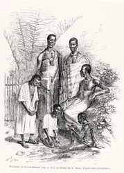 Habitantes de Grand-Bassam, ilustración de Le Tour du Monde, 1868