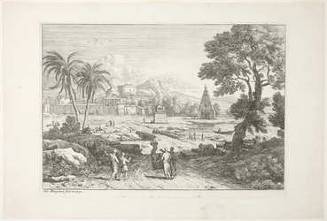 Paisaje con dos palmeras