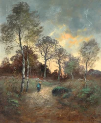 Figura Caminando por un Bosque