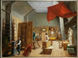 Interior del estudio del pintor Abel de Pujol, su marido