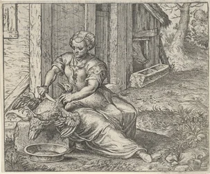 Fábula de la mujer y la gallina