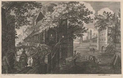 Góndolas en un Río junto a un Palacio