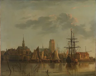Vista de Dordrecht al atardecer