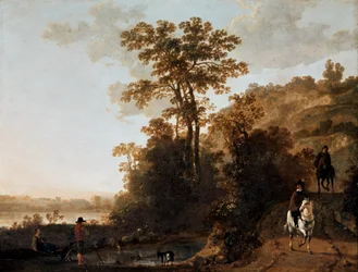 Paseo vespertino cerca de un río