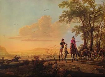 Jinetes y pastores con ganado, 1655-1660