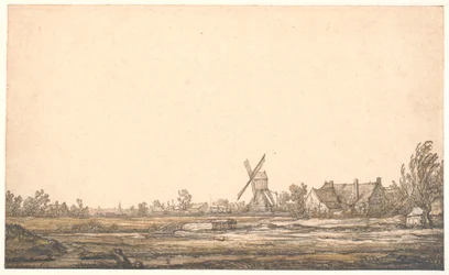 Paisaje con un molino