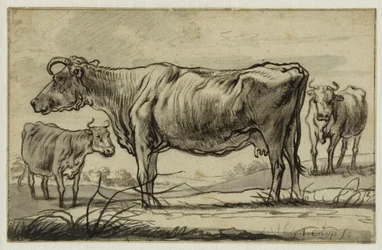 Tres vacas en el pasto (Lugt 16)