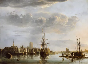 Vista de Dordrecht, c.1652-53 (óleo sobre lienzo)