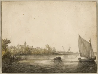 Vista de IJsselmonde Vista a Través del Nuevo Maas, c.1640