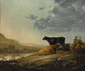 Jóvenes pastores con vacas, ca. 1655-60