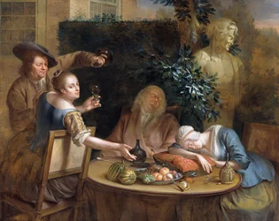 Una fiesta de bebida en el jardín, 1739