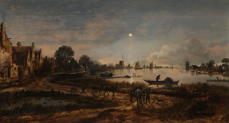 Vista del río a la luz de la luna, c.1640-50