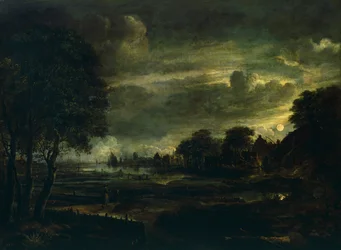 Pueblo a la luz de la luna, de Aert van der Neer (1603-1677)