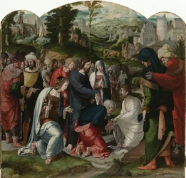 La resurrección de Lázaro, panel central del tríptico, c.1530