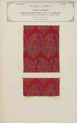 Muestra de tela de seda con dibujos hecha en Herat, de La Colección de los Fabricantes de Textiles de la India, por John Forbes Watson, publicada en 1866