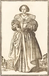 Mujer noble con abanico