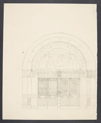 Boceto para la decoración de la entrada del Ayuntamiento de Copenhague