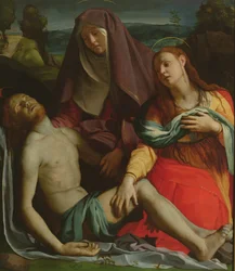 Cristo muerto entre la Virgen y María Magdalena