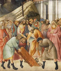 El rey Salomón enterrando una de las vigas de la cruz, c.1380
