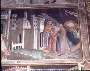 La leyenda del cinturón sagrado, (detalle) de la Vida de la Virgen de la Cappella della Sacra Cintola