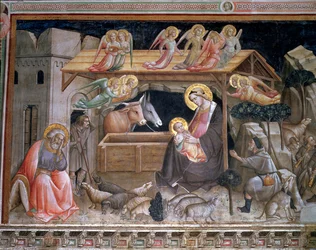 La Natividad, (detalle) de La vida de la Virgen y el Cinturón Sagrado, de la Capilla del Sacro Cinturón