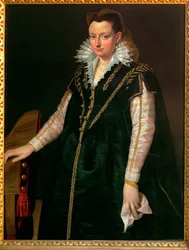 Eleonora de Toledo, esposa de Cosme I Medici (pintura sobre madera de álamo)