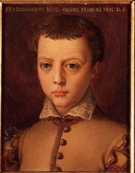 Retrato de Fernando I de Médicis (1549-1609) niño Pintura de Allori Angelo di Cosimo dit Bronzino (1503-1572) siglo XVI