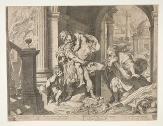Eneas y su familia huyendo de Troya