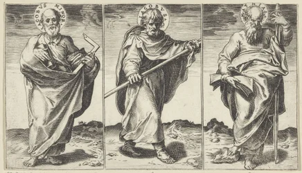 Santiago el Menor, Santiago el Mayor y Matías Cristo, María, Juan el Bautista y los Apóstoles (título de la serie)