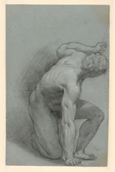 Figura arrodillada (recto); figura reclinada (verso)