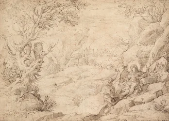 paisaje con la tentación de cristo