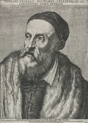 Retrato de Tiziano, 1587 (grabado en papel verjurado con marca de agua)