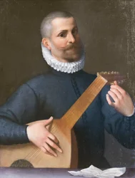 Retrato de un laudista, posiblemente Orazio Bassani