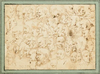 Hoja de cabezas de caricatura