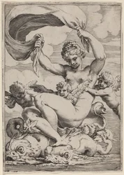 Venus o Galatea sostenida por delfines