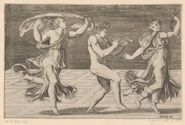 Sátiros y ménades danzantes