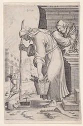 Anciana acercándose a la tumba, datado 1528