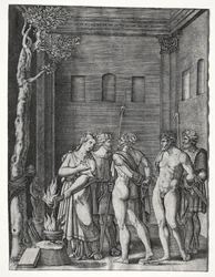 Orestes y Pílades llevados ante Ifigenia para el Sacrificio
