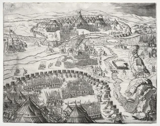 La posición y el campamento de los ejércitos de Carlos V y Solimán II