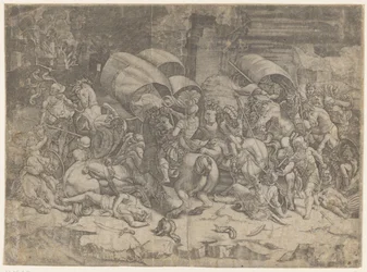 Batalla entre romanos y cartagineses, c. 218-201 a.C.
Batalla con un rompecorazones
