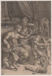 Venus y Vulcano Rodeados de Cupidos