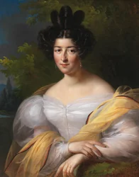 Una dama con un vestido blanco