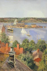Puerto Norte, Helsinki, por Akseli Gallen-Kallela, Finlandia, siglo XIX