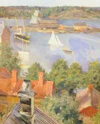 Puerto Norte, Helsinki por Akseli Gallen-Kallela, Finlandia Siglo XIX Detalle