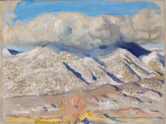 Las montañas de Taos envueltas en nubes