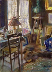 El estudio de Comte Deheaulme de Vallombreuse, 36 Rue Jouffrey, París 1888